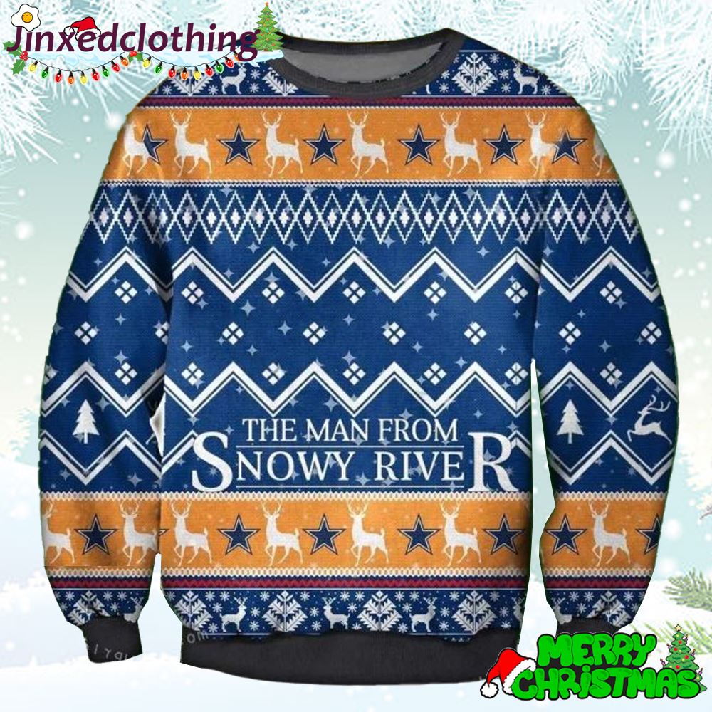 The Man From Snowy River Reindeer Christmas Ugly Sweater Mens Christmas Party 